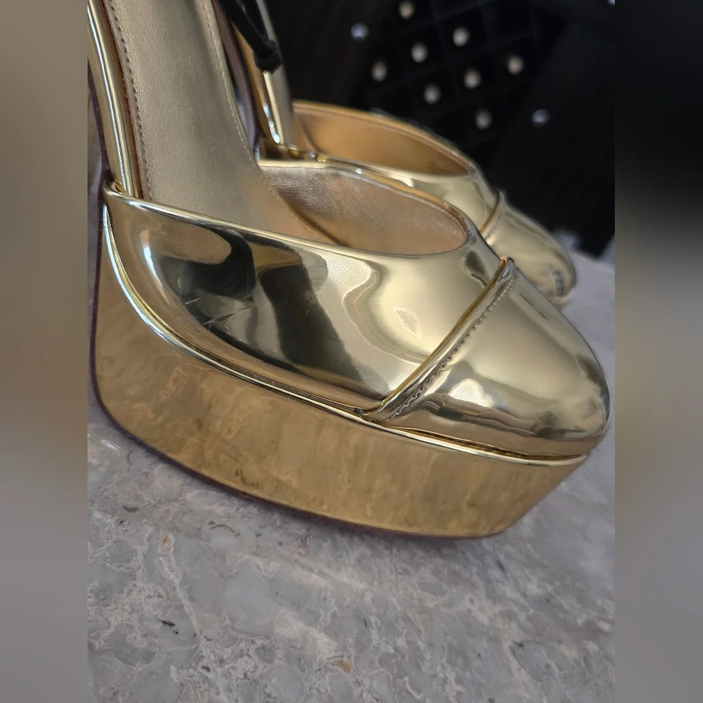 Antonio Melani x Nat Note Pia Mirror Metallic Platform Pumps. Gold (Size 10) - Picture 9 of 16